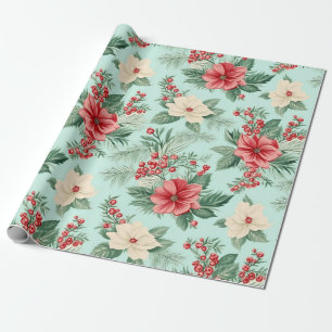 Vita och röda jultomtfärger Blå Presentpapper