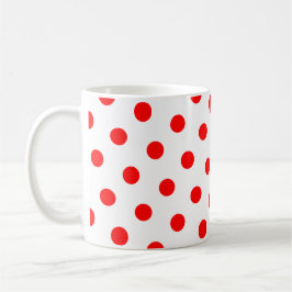Vita och röda prickar kaffemugg