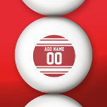 Vita och röda sporter Jersey-nummer Pingisboll<br><div class="desc">Om du är ägare till Fantasy Football Team,  gör dina egna produkter och visa upp för dina vänner! Eller - spelar du High School Football och vill ha ett PM? Den här sportdesignen är perfekt för alla idrottsmän som spelar fotboll eller baseboll.</div>