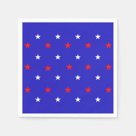 Vita och röda stjärnor - Starry Himlar Mönster Pappersservett