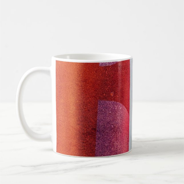 Vita och röda textilier kaffemugg (Vänster)