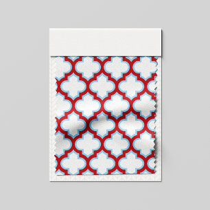 Vita och röda trellis, lattice, quatrefoil tyg