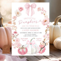  Vita och rosa båge Coquette Twins Pumpkin Floral 