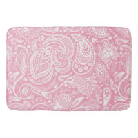 Vita och Rosa Blommigt Paisley Snöre Mönster