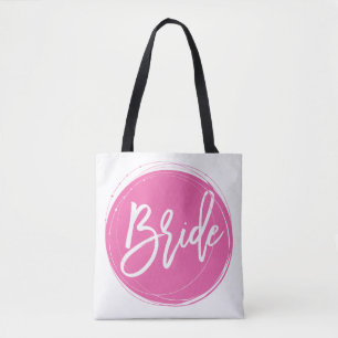 Vita och Rosa Bride Bröllop säckar Tygkasse