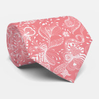 Vita och Rosa Exotiska Blommigtar Swirls
