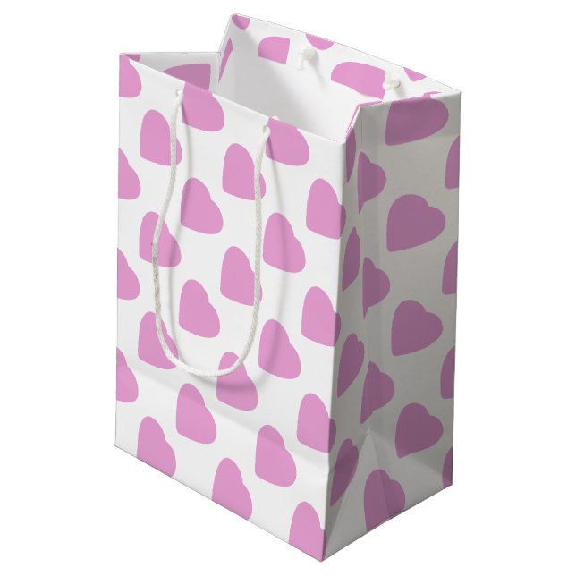 Vita och Rosa Hearts Mönster Alla hjärtans dag (Baksidan Vinklad)