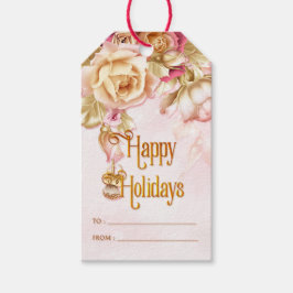 Vita och Rosa Helgdag Ro Glad helg Presentetikett