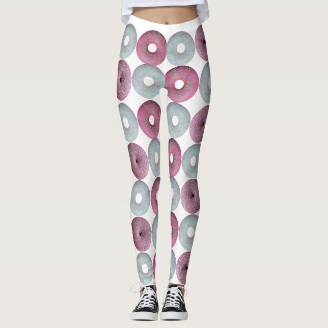 Vita och rosa-jacklöpor leggings (Framsida)