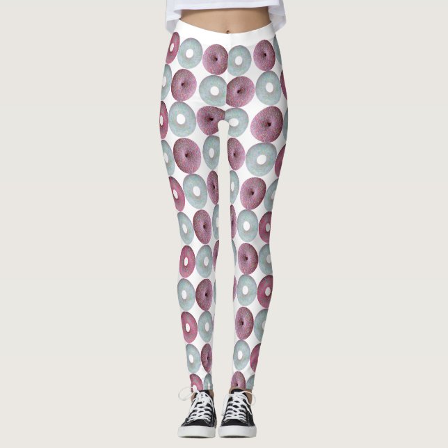 Vita och rosa-jacklöpor leggings (Framsida)