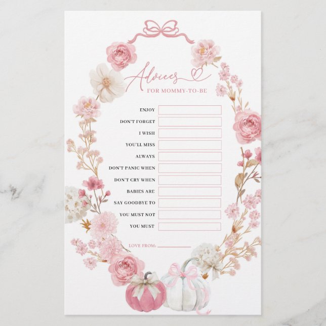 Vita och rosa lilla pumpa-råd för blivande mamma (Framsida)