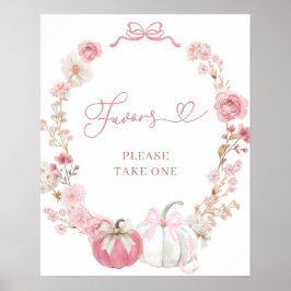 Vita och Rosa Lilla Pumpkin-favoriter Poster