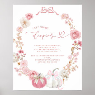 Vita och Rosa Lilla Pumpkin Late Diaper Poster
