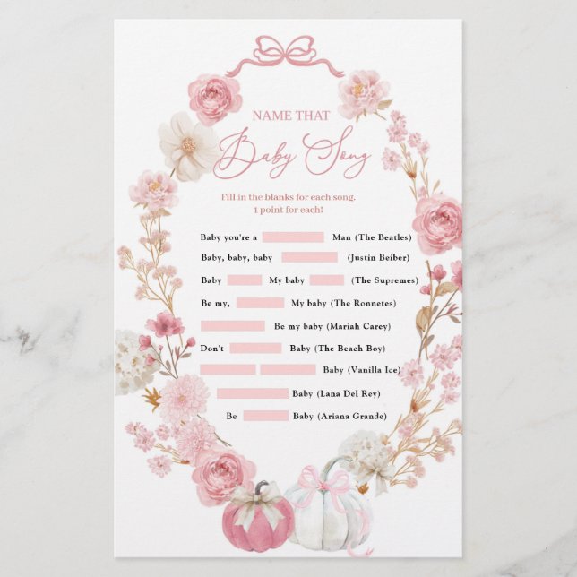 Vita och Rosa lilla Pumpkin Namn den Baby Sång (Framsida)