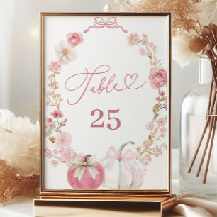 Vita och Rosa Little Pumpkin Bordsnummer