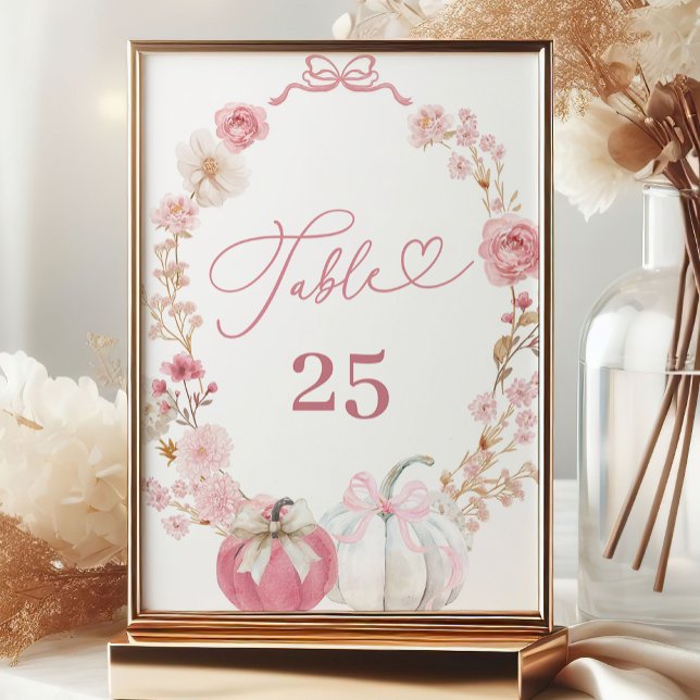 Vita och Rosa Little Pumpkin Bordsnummer (Skapare uppladdad)