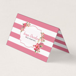 Vita och Rosa Rand Visitkort