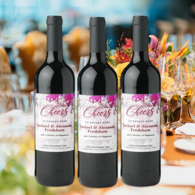 Vita och Rosa Red Vin-etikett Vinflaska Etikett (Skapare uppladdad)