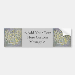 Vita och Silver Angel Bumper Sticker Bildekal
