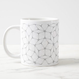 Vita och Silver Geometric mönster Jumbo Mugg