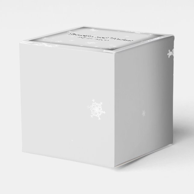 Vita och Silver Snowflake Wedor Favor Box Presentaskar (Framsidan Sidan)