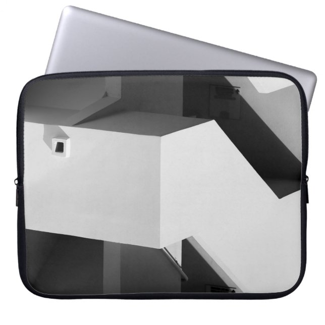 VITA OCH SVART KARBINET LAPTOP FODRAL (Framsidan)