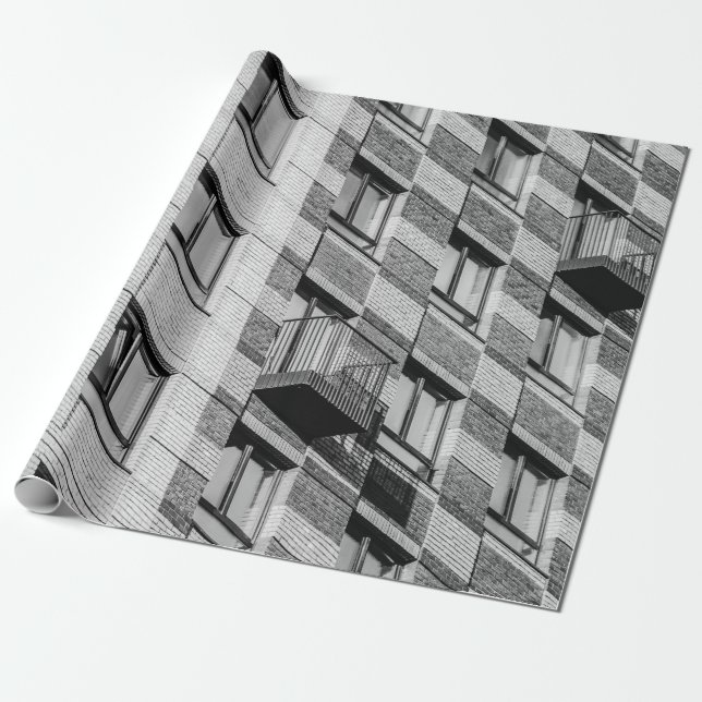 VITA OCH SVART KONKRET BYGGNAD PRESENTPAPPER (Utrullad)