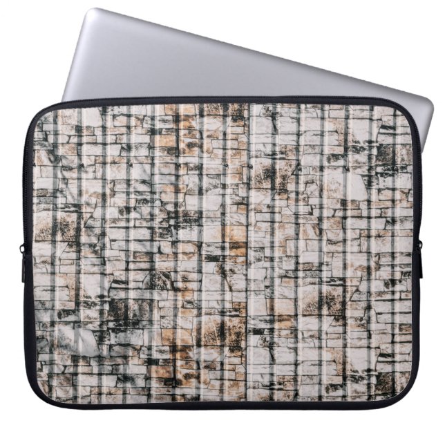 Vita och svarta abstrakter laptop fodral (Framsidan)