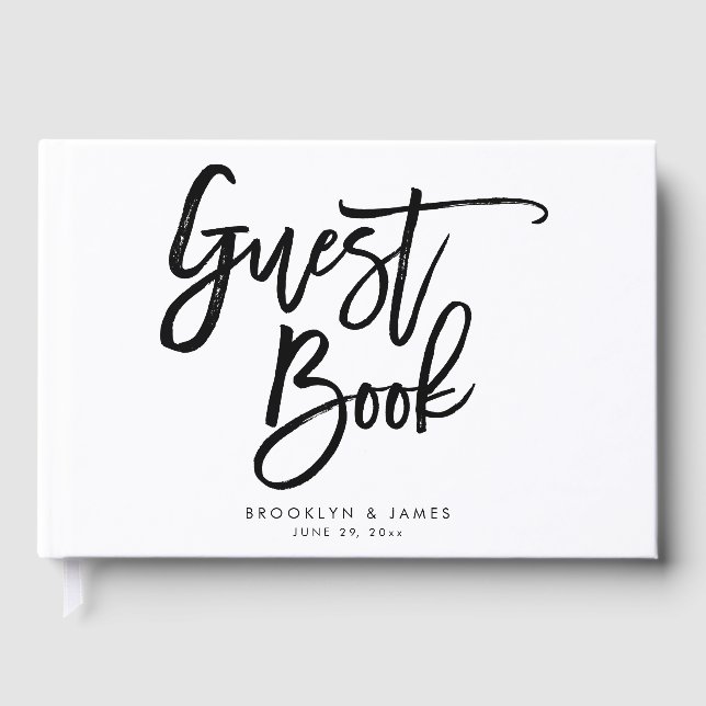 Vita och svarta Bröllop Guest Bok (Framsida)