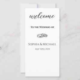 Vita och Svarta Bröllop-Ringar-Bröllopsprogram-