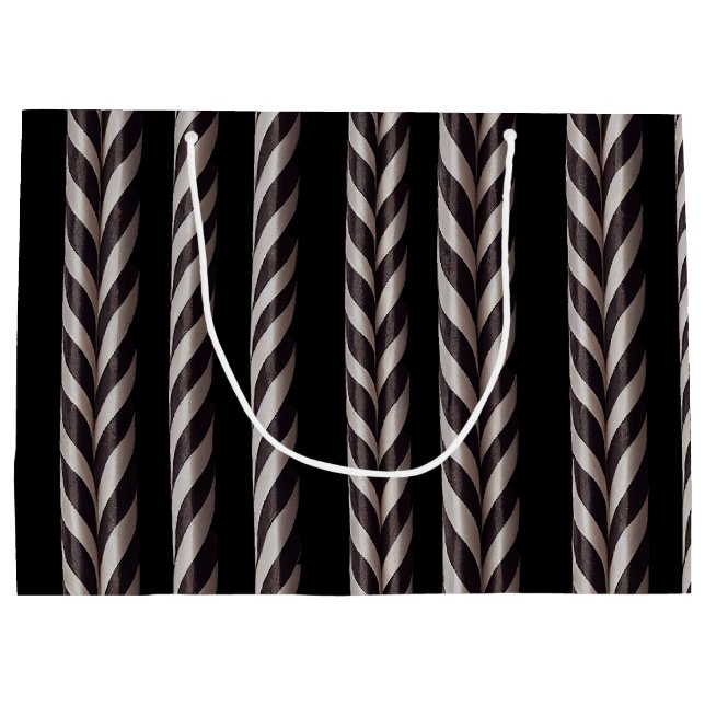 Vita och svarta Candy cane Gothmas gift Bag (Baksidan)