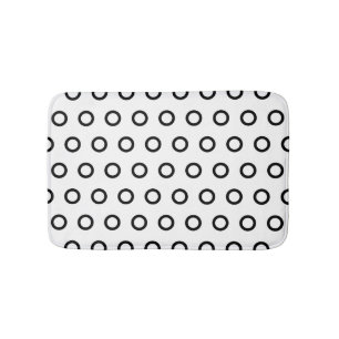 Vita och svarta cirklar badrumsmatta