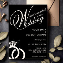Vita och svarta Diamond Ring Bröllop