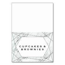 Vita och svarta Geometric Buffet Food Labels