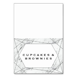 Vita och svarta Geometric Buffet Food Labels Bordsnummer