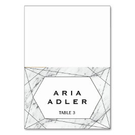 Vita och svarta geometriska höjdpunktskort bordsnummer