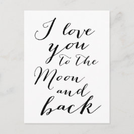 Vita och svarta i Kärlek dig till Måne-vykort Vykort