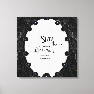 Vita och svarta Marble Sphere-grafik Canvastryck