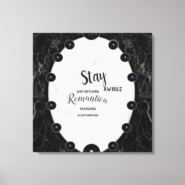 Vita och svarta Marble Sphere-grafik Canvastryck (Framsida)