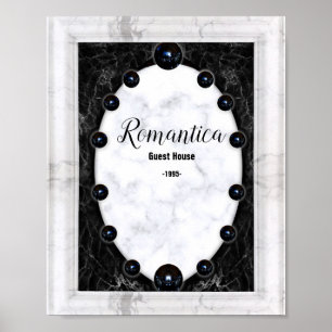 Vita och svarta Marble Sphere-grafik Poster