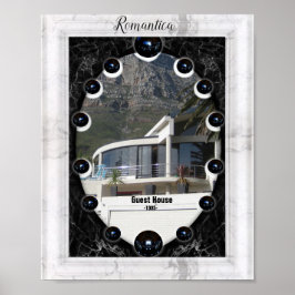 Vita och svarta Marble Sphere-grafik Poster