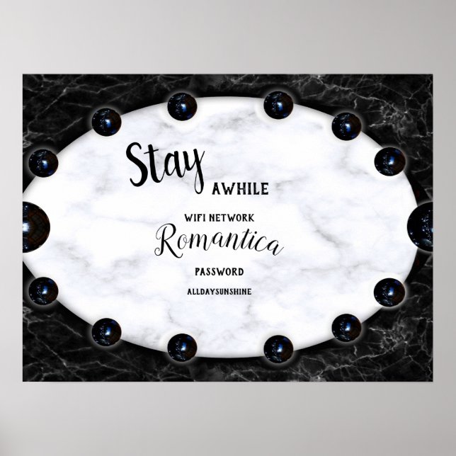 Vita och svarta Marble Sphere-grafik Poster (Framsidan)