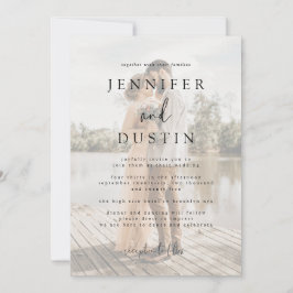 Vita och svarta moderna Elegance Bröllop Inbjudningar