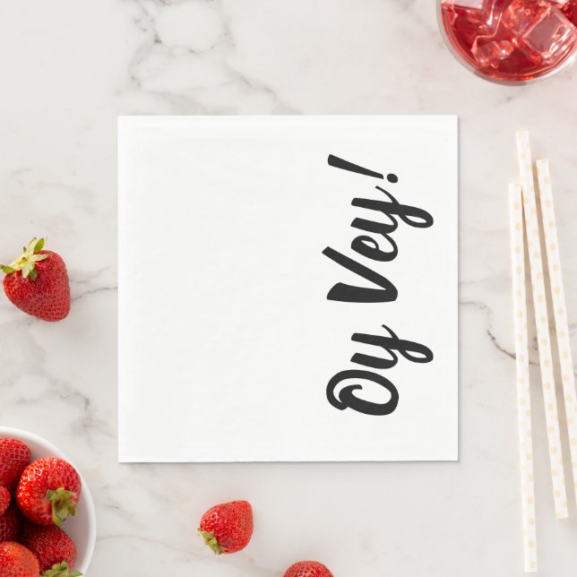 Vita och svarta Oy Vey  Pappersservetter (Insitu)