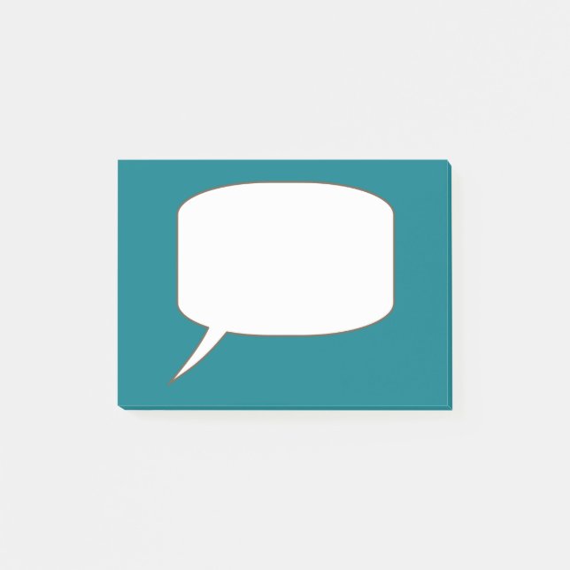 Vita och svarta pratbubblor Personlig Namn Post-it Block (Framsida)