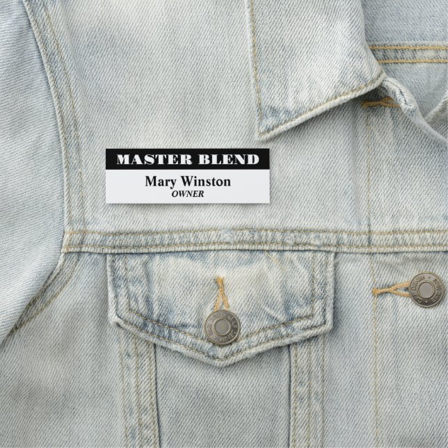 Vita och svarta Professionellen Namn bricka Namnbricka (På plats)