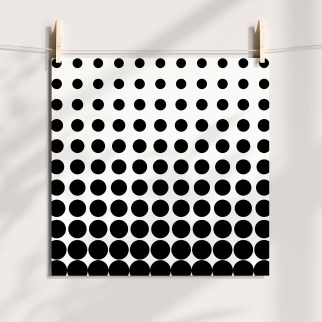 Vita och svarta progressiva punkter poster (White and Black Halftone Dots Poster)