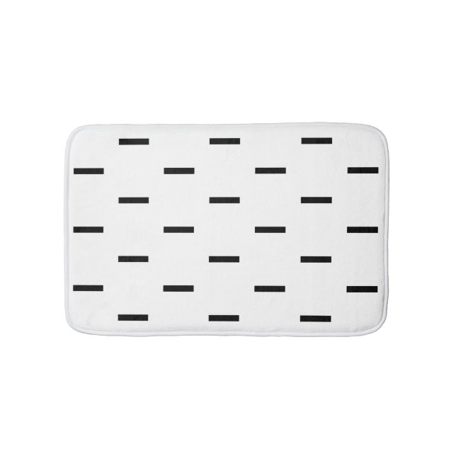 Vita och svarta streck badrumsmatta (Framsidan)