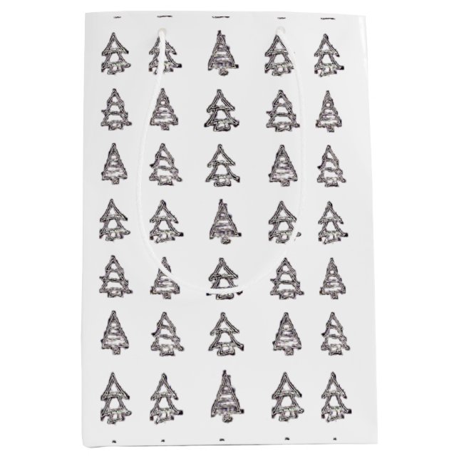 Vita och svarta Träd-presentsäck (Framsidan)