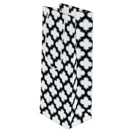 Vita och svarta trellis, lattice, quatrefoil